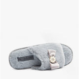 Jo & Joe EMPRESS Womens Open Toe Mule Slippers Grey