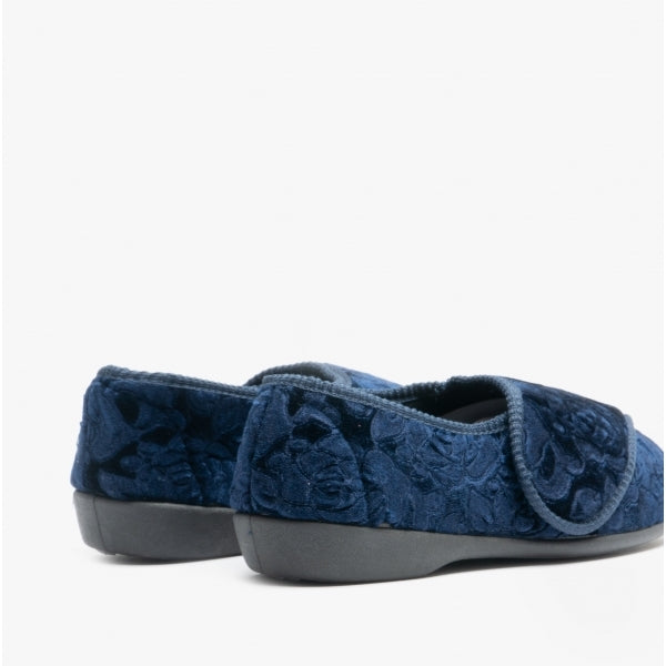 Jo & Joe DOREEN Womens Touch Fasten Slippers Navy