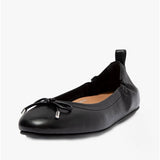 FitFlop ALLEGRO Womens Leather Ballerina Shoes All Black