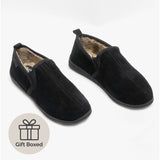 Hush Puppies ARNOLD Mens Suede Full Slippers Black