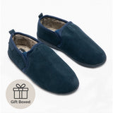 Hush Puppies ARNOLD Mens Suede Full Slippers Navy
