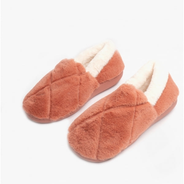 Black Country Shoes SHARON Womens Fluffy Full Slippers Mauve