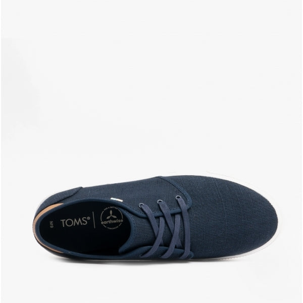 TOMS CARLO Mens Canvas Trainers Navy