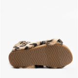 TOMS SUSIE Womens Faux Fur Mule Slippers Natural/Leopard