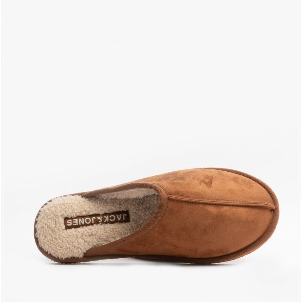 Jack & Jones DUDELY Mens Microfiber Mule Slippers Almond