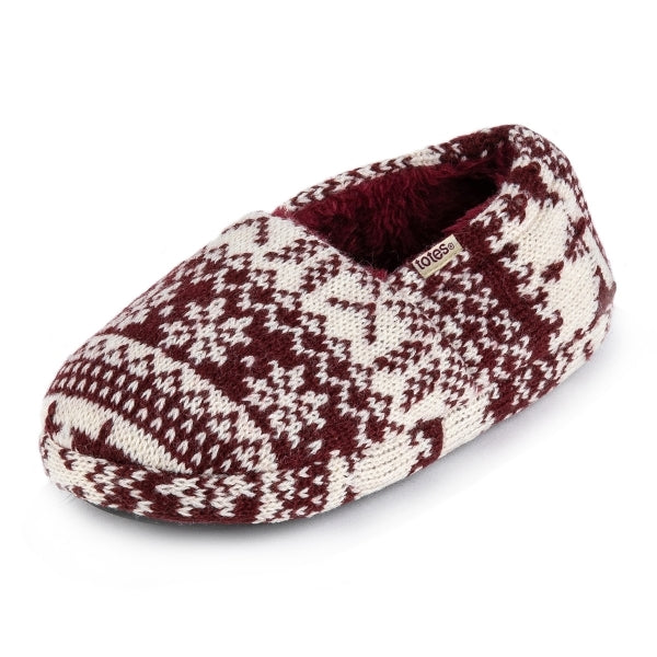 Totes Toasties FAIR ISLE Girls Mule Slippers Multi