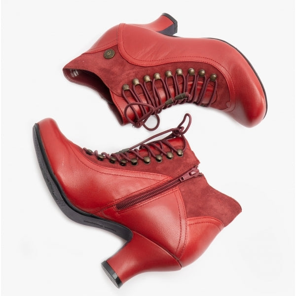 Hush Puppies VIVIANNA Womens Leather Suede Zip Boots Red