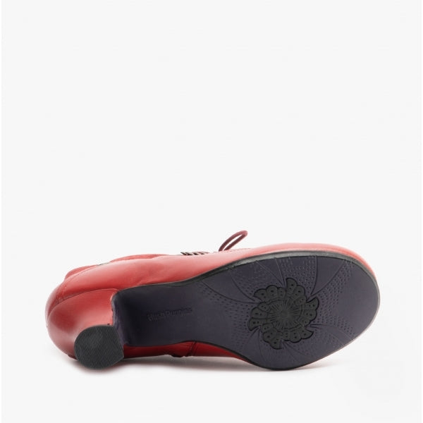 Hush Puppies VIVIANNA Womens Leather Suede Zip Boots Red