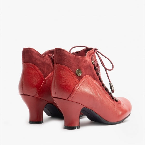 Hush Puppies VIVIANNA Womens Leather Suede Zip Boots Red