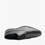 Hush Puppies EZRA Boys Leather Plain Toe Shoes Black