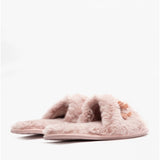 Bedroom Athletics RUBY Womens Faux Fur Slide Slippers Aquarelle