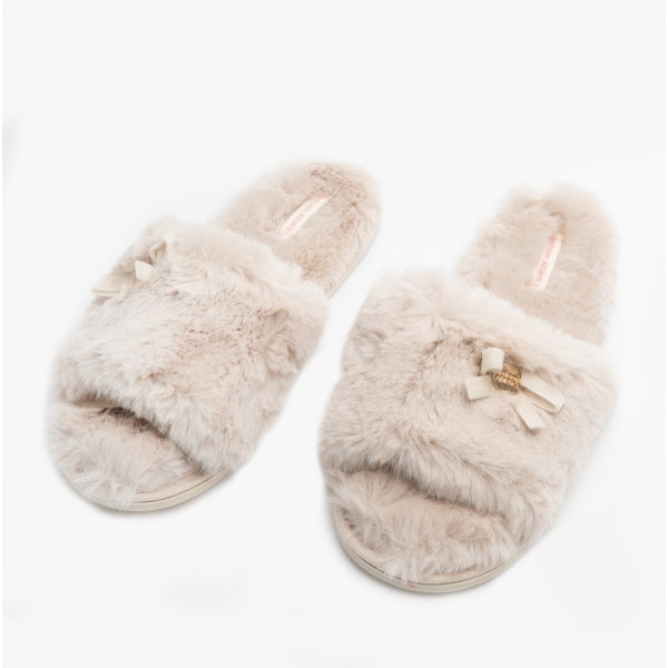 Bedroom Athletics RUBY Womens Faux Fur Slide Slippers Cream