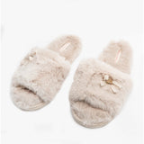 Bedroom Athletics RUBY Womens Faux Fur Slide Slippers Cream