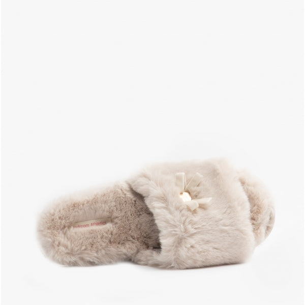 Bedroom Athletics RUBY Womens Faux Fur Slide Slippers Cream