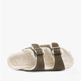 Scholl MISSY Womens Suede Mule Sandals Khaki