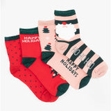 Vero Moda SNOWFLAKE Womens Cotton Mix 4 Pack Christmas Socks Red/Multi