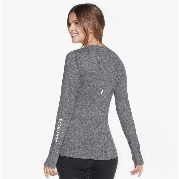 Skechers W4LT109/BLK FLOW Womens Long Sleeve T-Shirt Bold Black