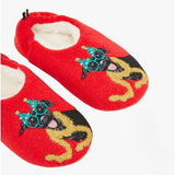 Joules SLIPPET Girls Textile Mule Slippers Christmas Dog