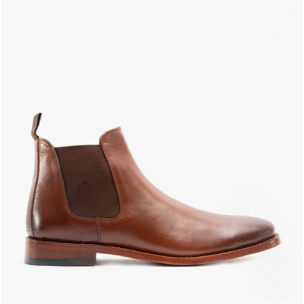 Kensington TED Mens Leather Chelsea Boots Tan