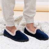 Jo & Joe CASHMERE Womens Velour Full Slippers Navy