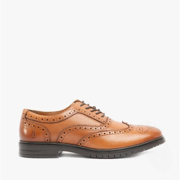 Hush Puppies SANTIAGO Mens Leather Oxford Brogue Shoes Brown