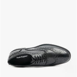 Hush Puppies SANTIAGO Mens Leather Oxford Brogue Shoes Black