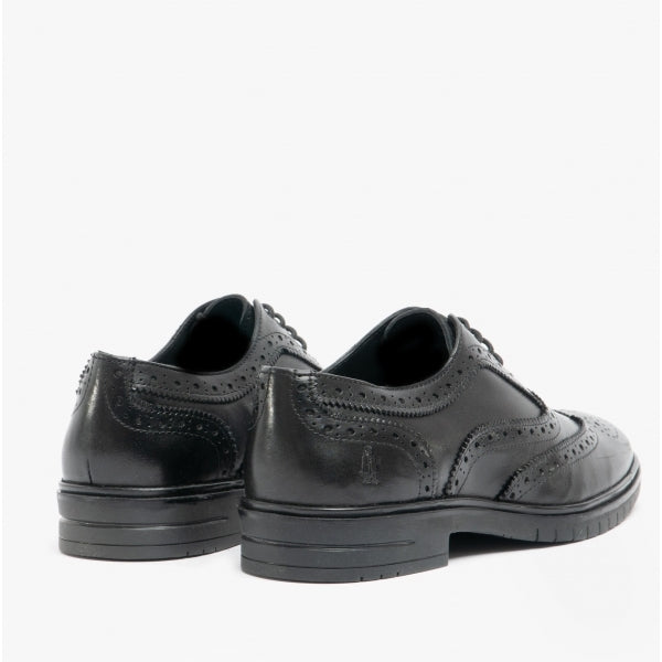Hush Puppies SANTIAGO Mens Leather Oxford Brogue Shoes Black