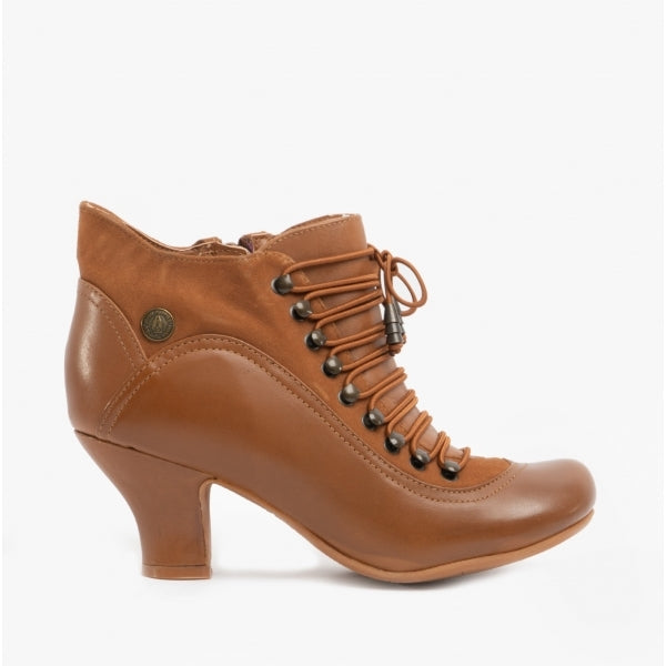 Hush Puppies VIVIANNA Womens Leather Zip Boots Tan