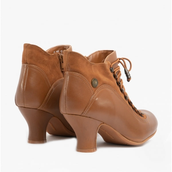 Hush Puppies VIVIANNA Womens Leather Zip Boots Tan