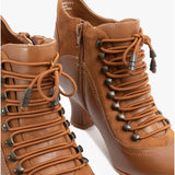 Hush Puppies VIVIANNA Womens Leather Zip Boots Tan