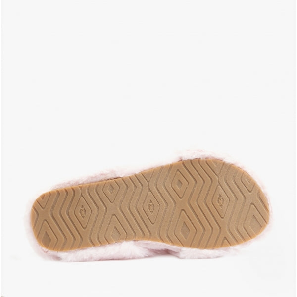 TOMS SUSIE Womens Faux Fur Mule Slippers Pink