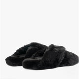 TOMS SUSIE Womens Faux Fur Mule Slippers Black