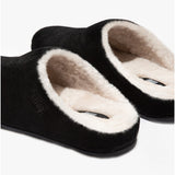 FitFlop CHRISSIE SHEARLING Womens Suede Mule Slippers Black