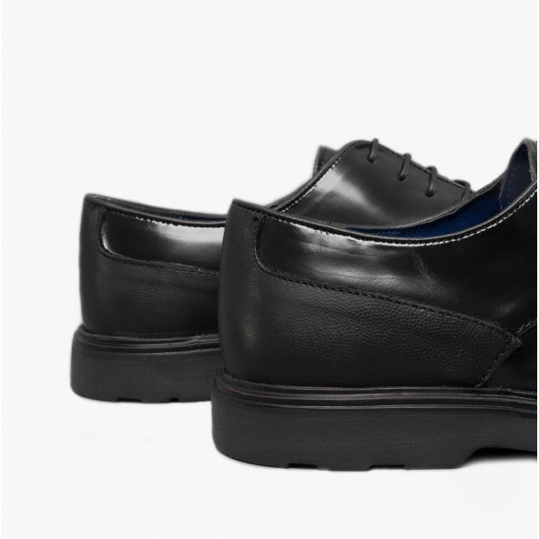 Silver Street London RUSKIN Mens Leather Derby Shoes Black