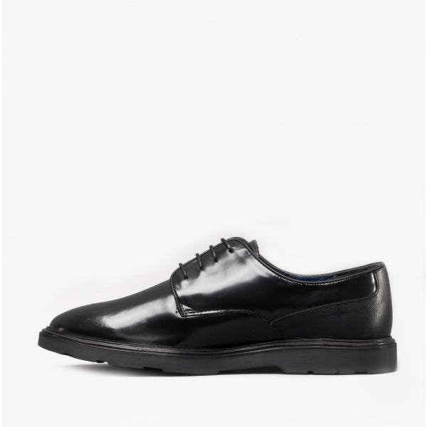 Silver Street London RUSKIN Mens Leather Derby Shoes Black