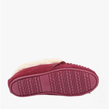 Hush Puppies PHILIPPA Womens Suede Moccasin Slippers Dark Red