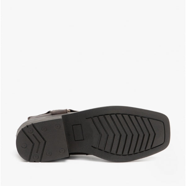 Woodland HARLEY Mens Leather Ankle Biker Cowboy Boots Brown