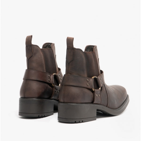 Woodland HARLEY Mens Leather Ankle Biker Cowboy Boots Brown