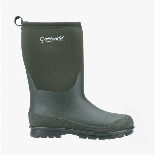 Cotswold HILLY NEOPRENE Kids Unisex Wellington Boots Green