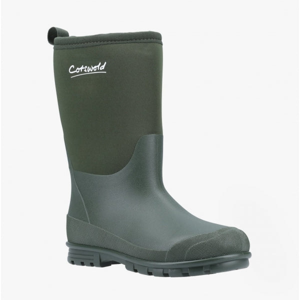 Cotswold HILLY NEOPRENE Kids Unisex Wellington Boots Green