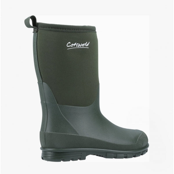 Cotswold HILLY NEOPRENE Kids Unisex Wellington Boots Green