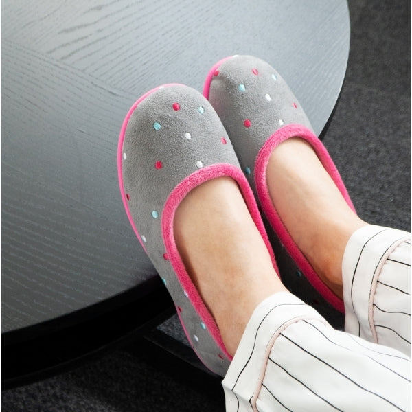 Sleepers ISLA Womens Full Slippers Grey/Fuchsia