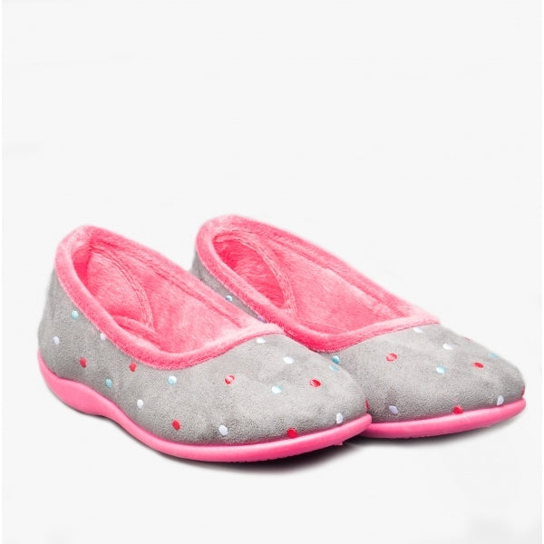 Sleepers ISLA Womens Full Slippers Grey/Fuchsia