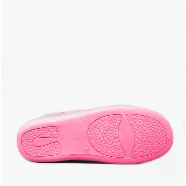 Sleepers ISLA Womens Full Slippers Grey/Fuchsia