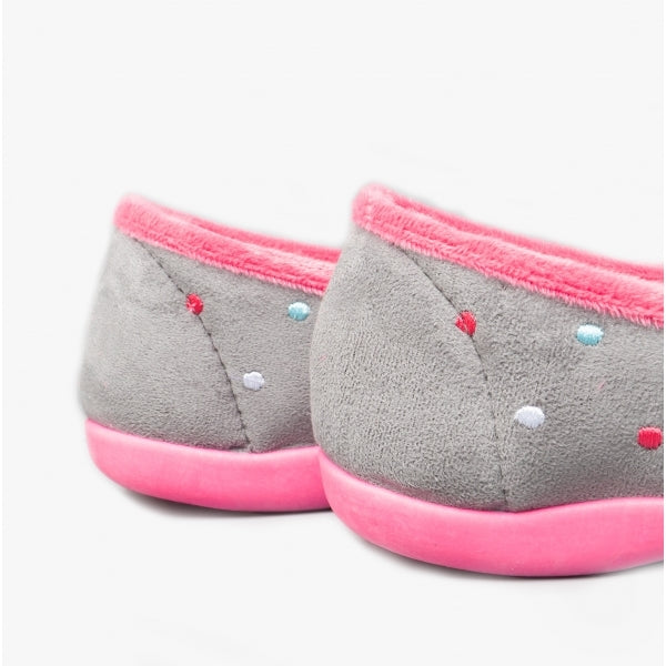 Sleepers ISLA Womens Full Slippers Grey/Fuchsia