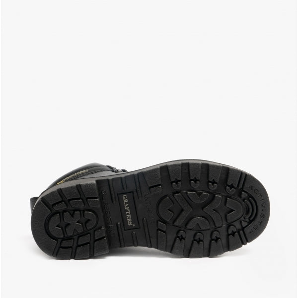 Grafters APPRENTICE Unisex Leather Safety Boots Black