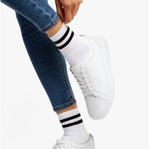 FitFlop RALLY Womens Leather Trainers Urban White