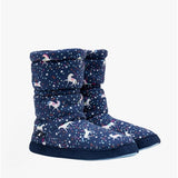 Joules JNR PADABOUT Girls Bootie Slippers Blue Horse