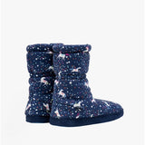 Joules JNR PADABOUT Girls Bootie Slippers Blue Horse