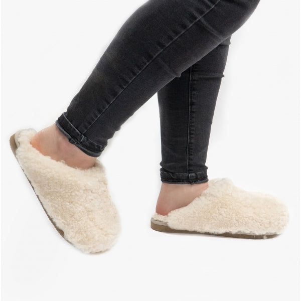 Shepherd JENNY Womens Sheepskin Mules Creme